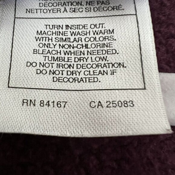 DISNEYLAND Vintage Tinker bell Hooded Sweatshirt Embroidered Skulls Purple SMALL - Picture 11 of 11